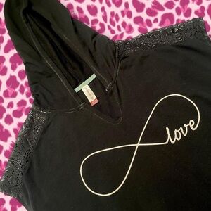 No Boundaries • Infinity Sign/Love Graphic Tank Top Hoodie • SIZE - XL/15-17
